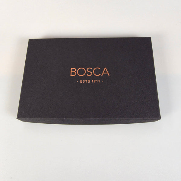 Bosca Nappa Leather Passport Case in Black New
