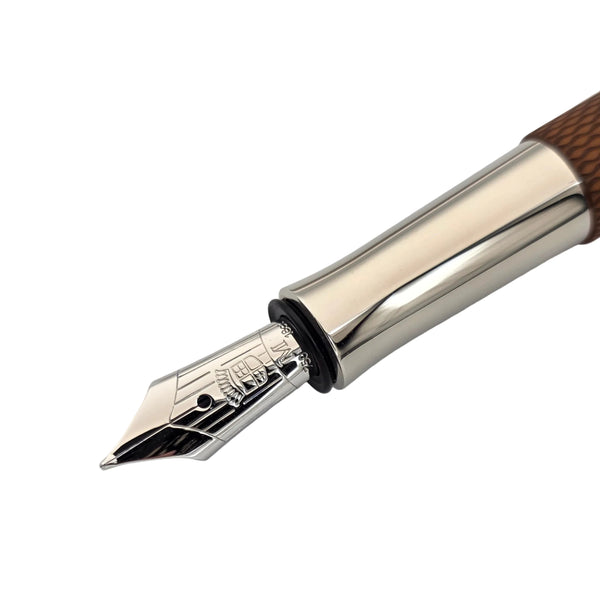 Faber Castell Guilloche Cognac Medium Fountain Pen 18kt Gold Nib