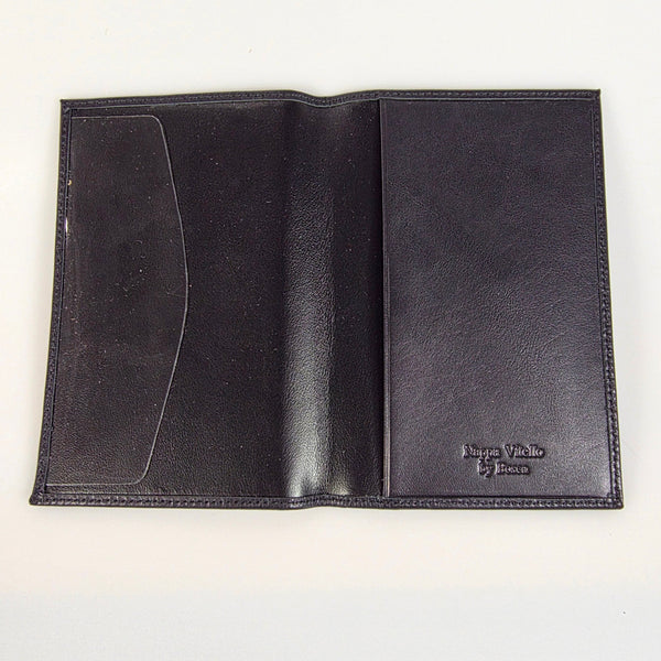 Bosca Nappa Leather Passport Case in Black New