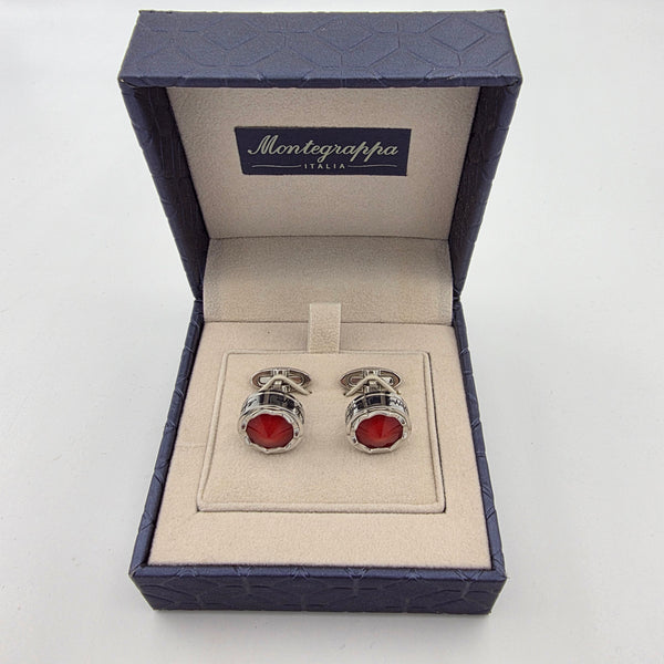 Montegrappa Parola Red/Silver Cufflinks New