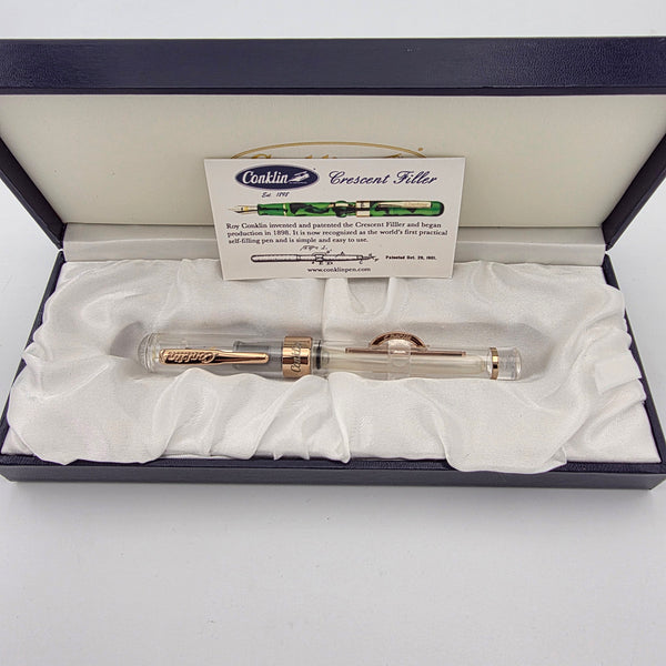 Conklin Limited Edition Mark Twain Demo Rose Gold Crescent Medium Fountain Pen
