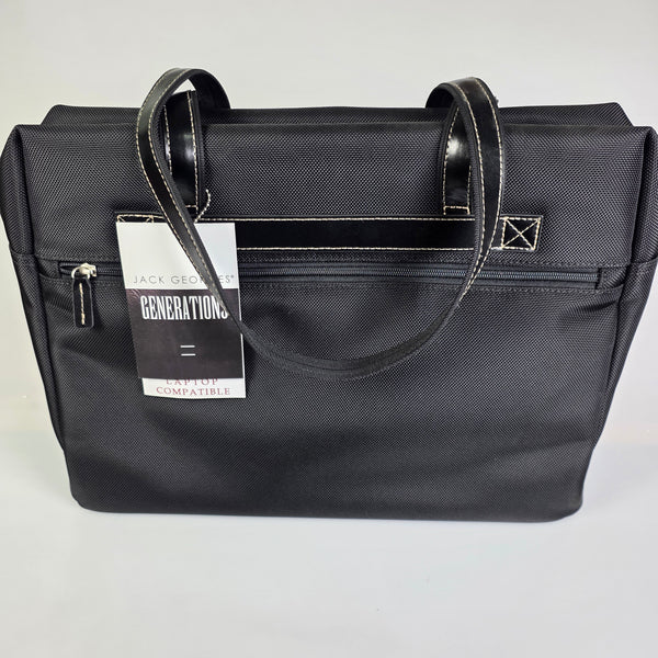 Jack Georges Generations Edge Zip Tote with Front Pocket Leather Trim