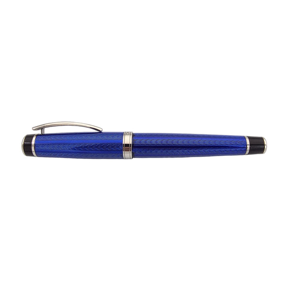 Opus 88 Opera Blue Chevron 18kt Gold Nib Fountain Pen