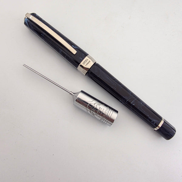 Visconti Opera Tube Typhoon Blue Mosquito Filler Medium Fountain Pen