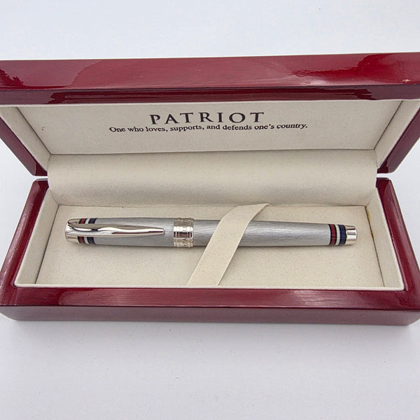 Patriot Liberty USA Brushed Silver Fountain Pen Medium Nib