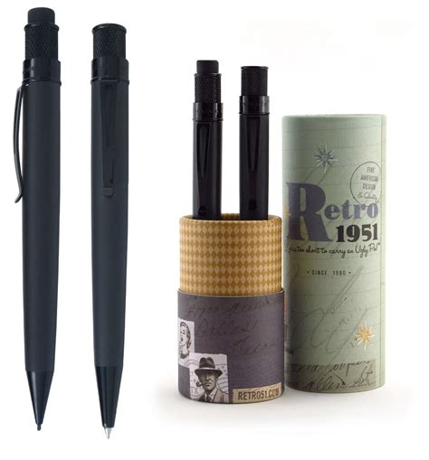 Retro 51 Deluxe Tornado Rollerball & Pencil Set in Stealth Black