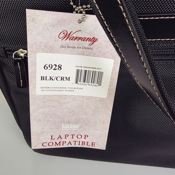Jack Georges Generations Edge Zip Tote with Front Pocket Leather Trim