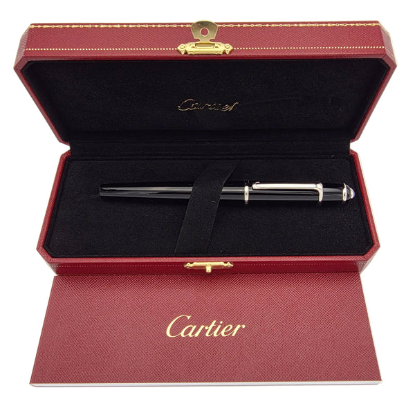 Cartier Diabolo Black and Platinum Rollerball Pen