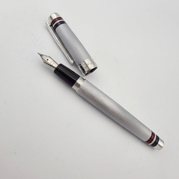 Patriot Liberty USA Brushed Silver Fountain Pen Medium Nib