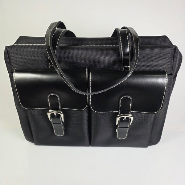 Jack Georges Generations Edge Zip Tote with Front Pocket Leather Trim