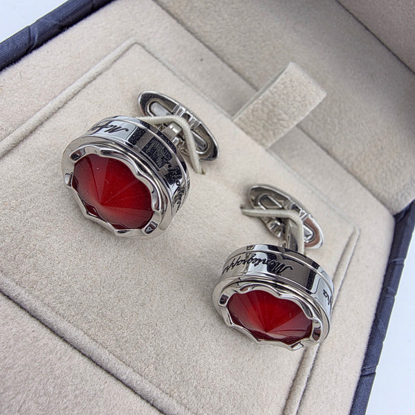 Montegrappa Parola Red/Silver Cufflinks New