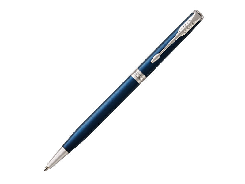 Parker Parker Sonnet (2016 Edition) Slim Blue Lacquer/Chrome Ballpoint Pen (1945365) freeshipping - RiNo Distribution