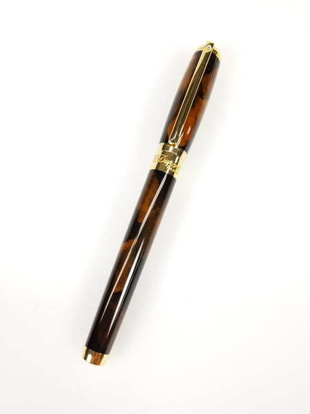 ST Dupont ST Dupont Line D Atelier Tortoise Brown/Gold Roller Ball Pen #412699 Rare! freeshipping - RiNo Distribution