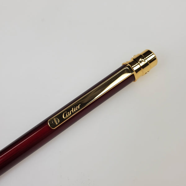 Cartier NEW Cartier Santos Burgundy and Gold Ballpoint Pen (ST150190) freeshipping - RiNo Distribution
