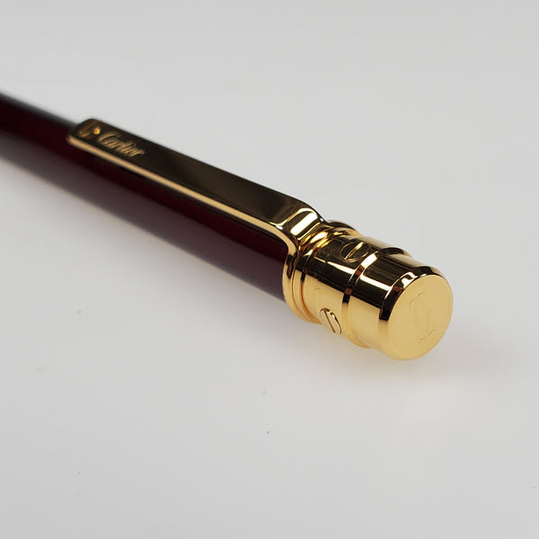 Cartier NEW Cartier Santos Burgundy and Gold Ballpoint Pen (ST150190) freeshipping - RiNo Distribution