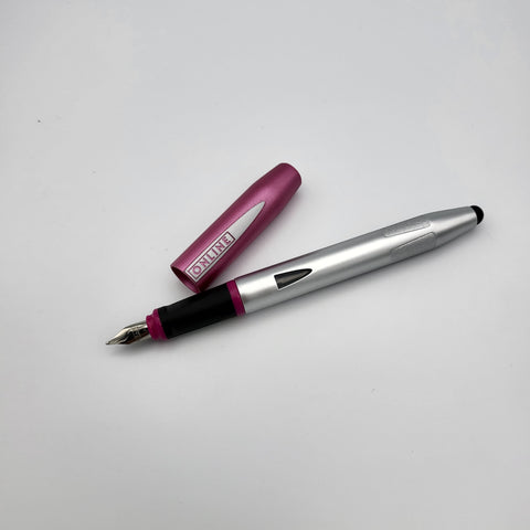 ONLINE of Germany ONLINE of Germany "Switch" Fountain Pen/Touchscreen Stylus - Pink/Satin Silver freeshipping - RiNo Distribution