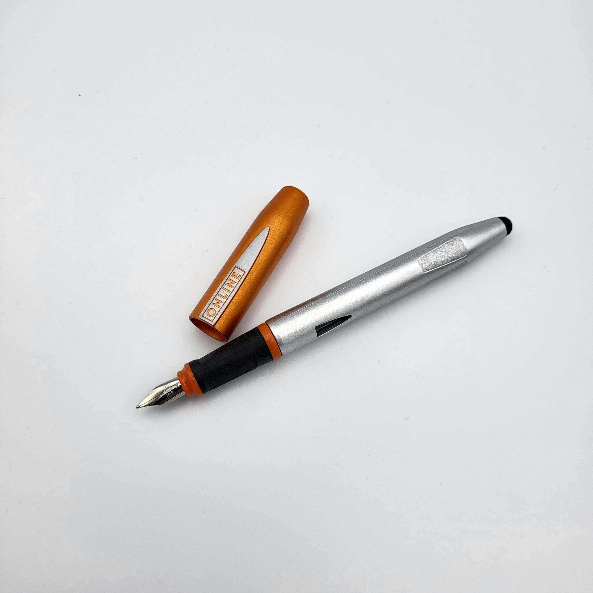 ONLINE of Germany ONLINE of Germany "Switch" Fountain Pen/Touchscreen Stylus - Orange/Satin Silver freeshipping - RiNo Distribution