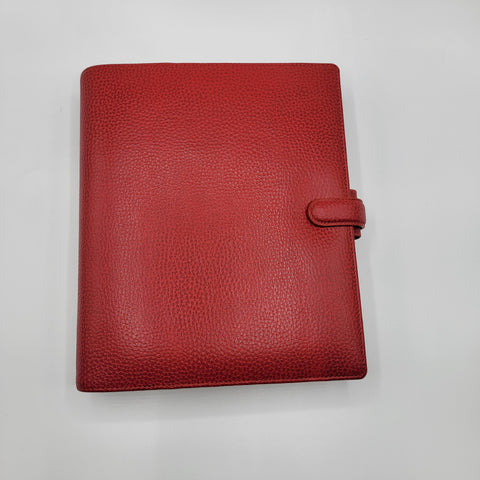Filofax Cherry Red Leather A5 Finsbury Agenda/Planner - 022498