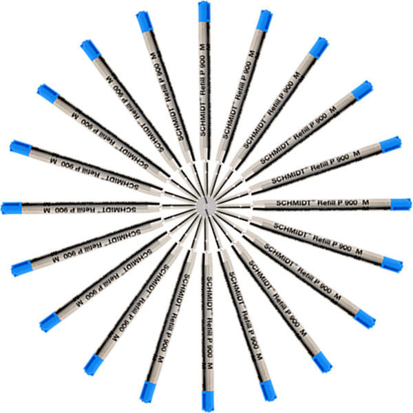 Schmidt 20pk Schmidt P900M Medium Blue Ballpoint Pen Refill Parker Style Made in Germany freeshipping - RiNo Distribution