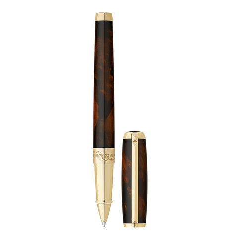 ST Dupont ST Dupont Line D Atelier Tortoise Brown/Gold Roller Ball Pen #412699 Rare! freeshipping - RiNo Distribution