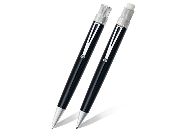 Retro 51 Tornado Black Lacquer Roller Ball/Pencil Set Paradise Pen Custom Tube
