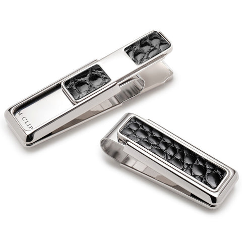 M-Clip Monterey Black Alligator Moneyclip (MO-PRP-BKAL-2P)