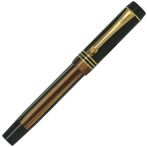 Padrino Padrino Premier Tiger's Eye Brown and Gold Medium Fountain Pen with Bock Nib freeshipping - RiNo Distribution