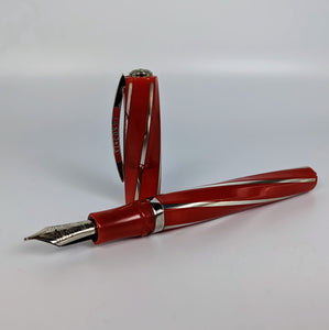 Visconti Red Divina elegance Medium Fountain Pen with Piston fill