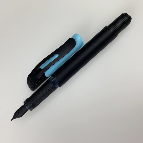 ONLINE of Germany ONLINE of Germany Academy Soft Touch Black/Sky Blue Medium Fountain Pen freeshipping - RiNo Distribution