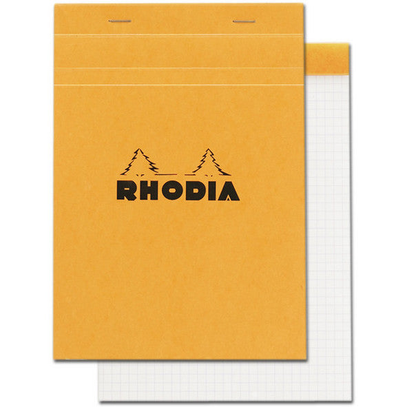 Rhodia Rhodia (R16200) 6" x 8 1/4" Staplebound Notepad (Graph Paper) w/Orange Cover freeshipping - RiNo Distribution