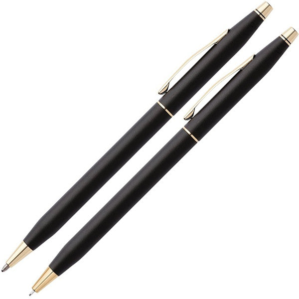 Cross Cross Century Classic Black with 23kt Appointments Ballpoint/Pencil Set (Item # 250105) freeshipping - RiNo Distribution