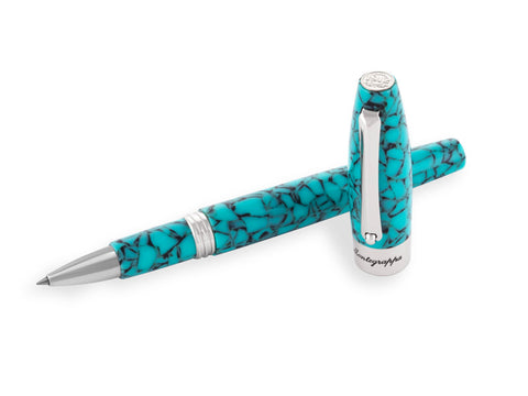 Montegrappa Fortuna Barcelona Turquoise Mosaic Roller Ball Pen (ISFOBRIA) NIB